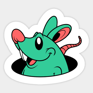 cute rat in the hole Sticker